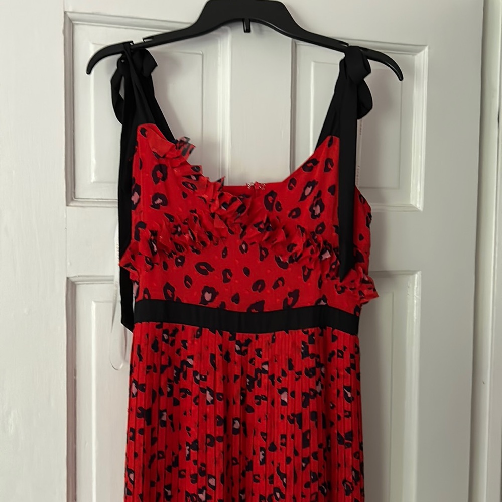 NWOT FOXIEDOX RED/NAVY TIERED MAXI DRESS - SIZE SMALL